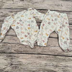 Milkberry Floral Bamboo Matching  outfit Size 3-6